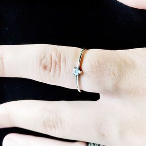 Sterling Silver Heart Ring Size 7